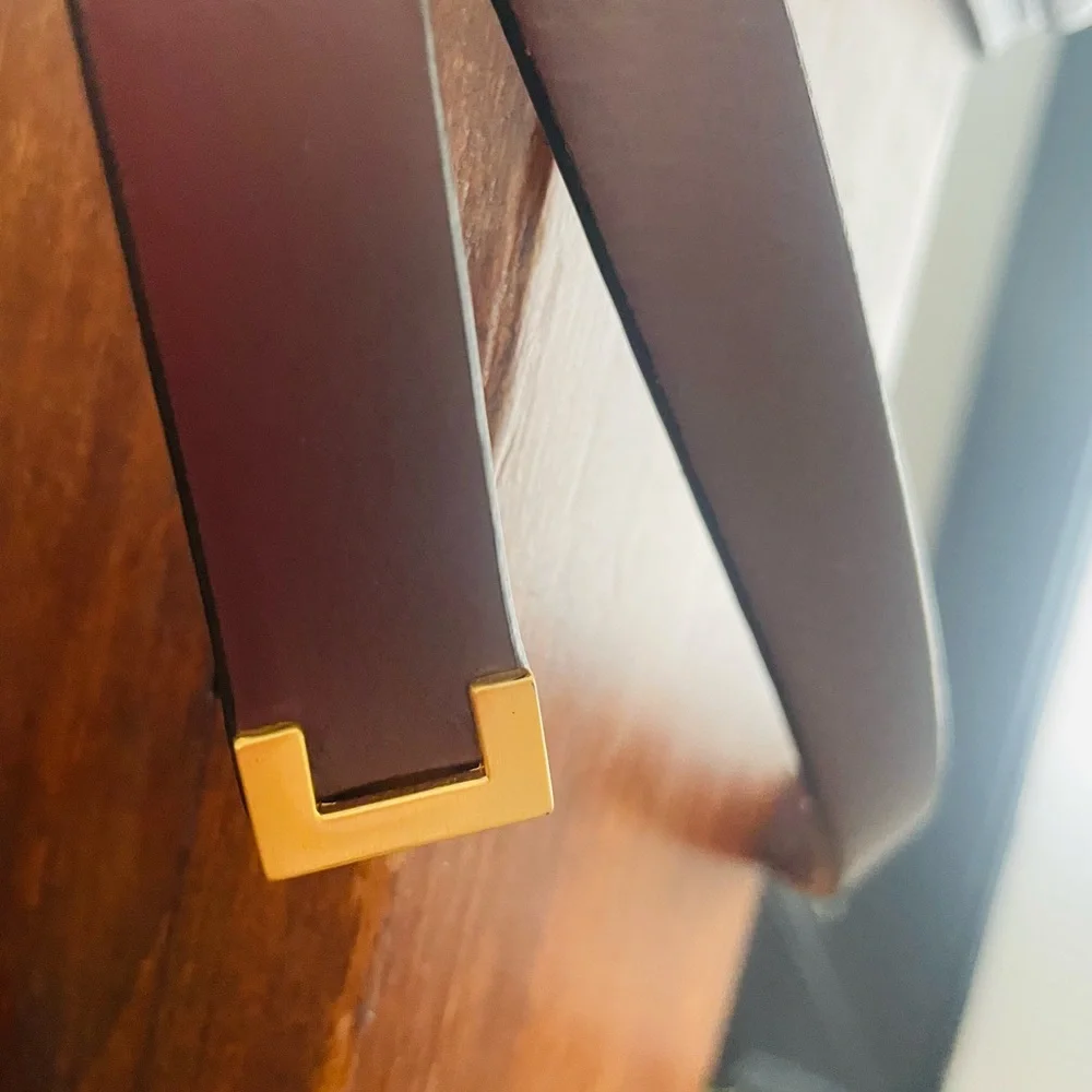 J. Crew Dark Brown Belt with Gold Buckle - Picture 14 of 16